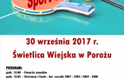 plakat - turniej tenisa stolowego w Porozu
